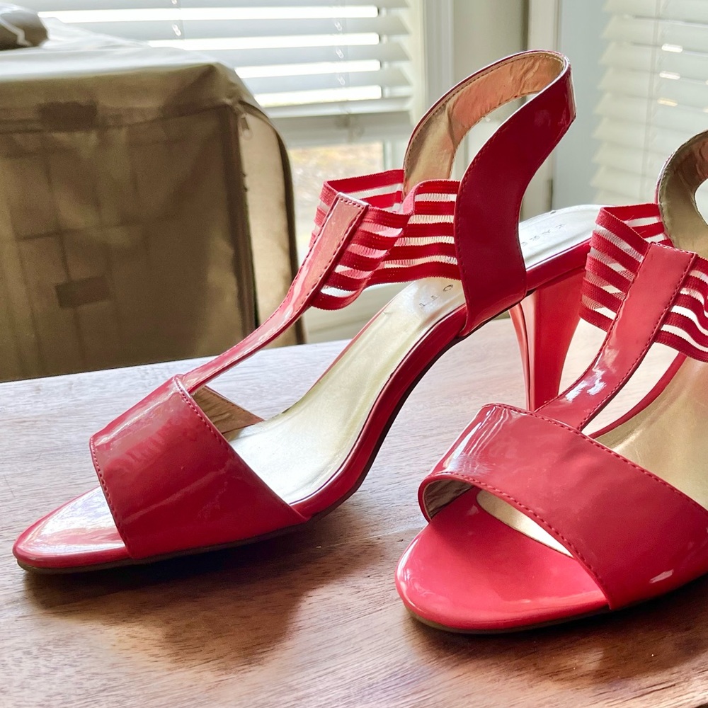 Pink T-strap sandals by Karen Scott, size 11, never worn